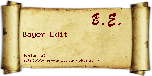 Bayer Edit névjegykártya